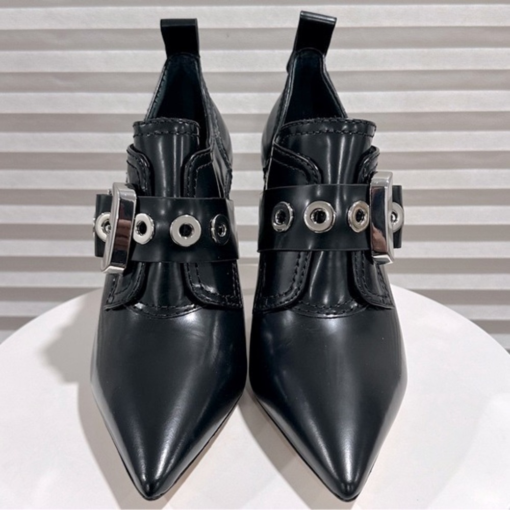 🌹LARROUDE🌹 Stewart Bootie In Black Leather Size: 6.5 - Picture 6 of 14